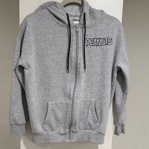 Peanuts Graphic Zip-Up Hoodie – Gray – Size Small excellent condition!